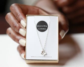 Sterling Silver Butterfly Necklace, Butterfly Jewelry, Dainty Necklace, Delicate Necklace, Layering Necklace, Tiny, Handmade