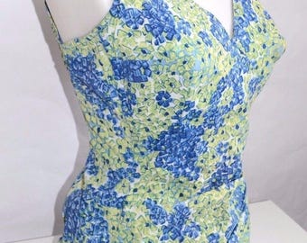 Vintage / 1950s / Swimsuit / Bullet Bra / Maillot / One Piece / Bathing Suit / Swimwear