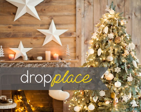 Rustic Christmas Backdrop Country Cabin Holiday Drop Party