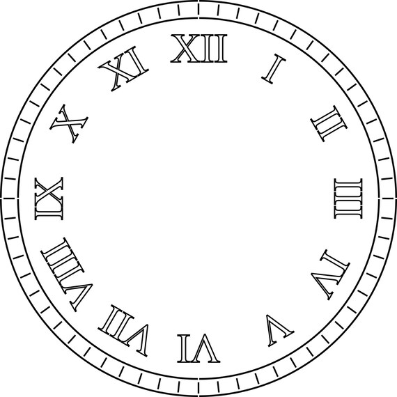 Roman Numerals Clock Face Stencil