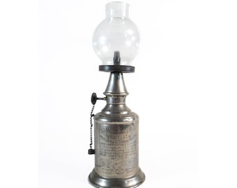 Genuine French Lamp Pigeon, Brass Oil Lamp with Globe
