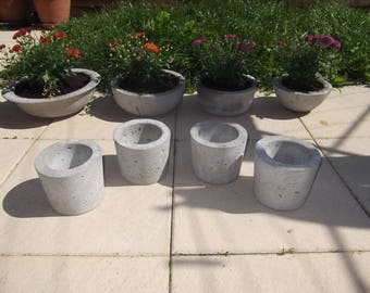 Concrete flower pot planter Ø13cm rustic