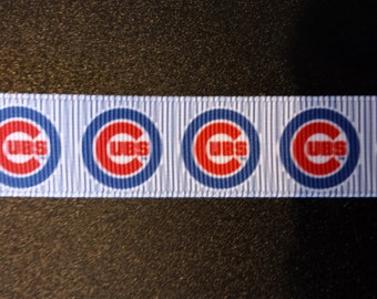 7/8" Chicago Cubs Inspired Grosgrain Ribbon