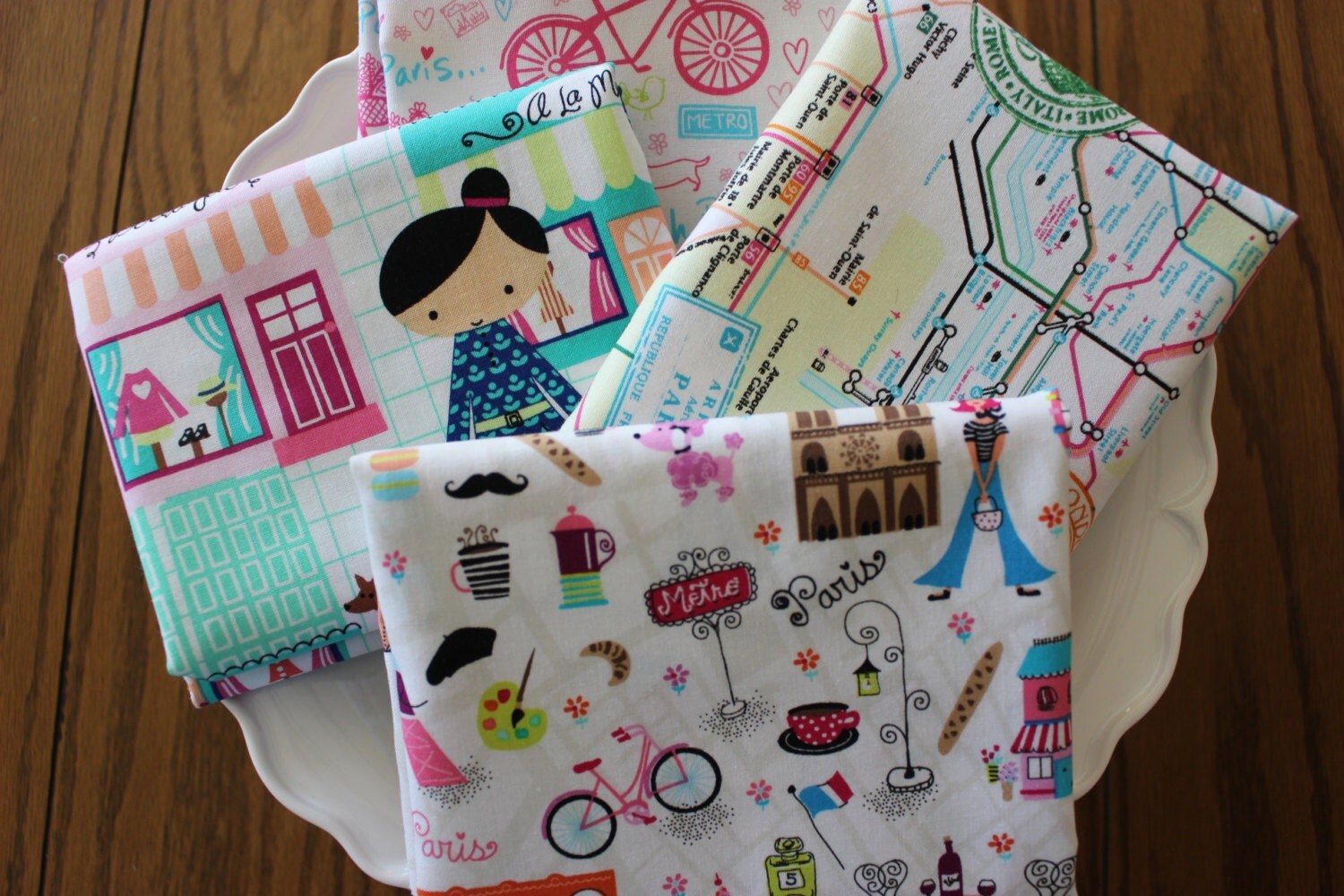 Paris Fabric French Fabric European 4 Piece Bundle Cotton