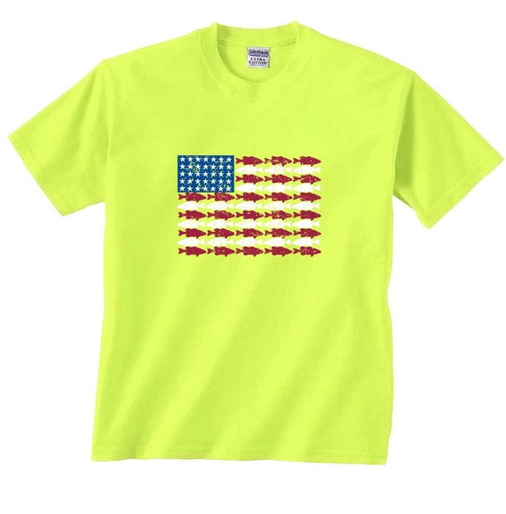 Download Bass USA American Flag Fishing T-Shirt