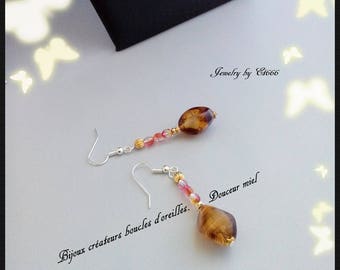 Jewelry designers earrings. Sweetness honey