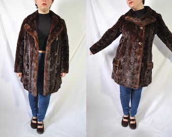 Vintage 60s Mink Fur Coat Authentic Fur Jacket 60s Mod Coat Mink Fur Jacket Vintage Winter Coat 60s Evening Coat 60s Brown Fur Long Coat