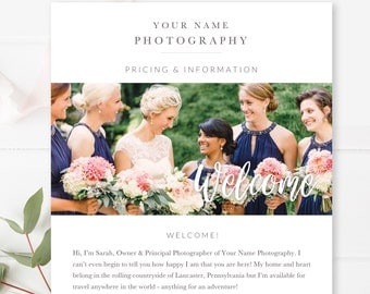 Wedding Photography Email Template, Email Newsletter Template, Photography Welcome Guide, Newsletter Template for Email