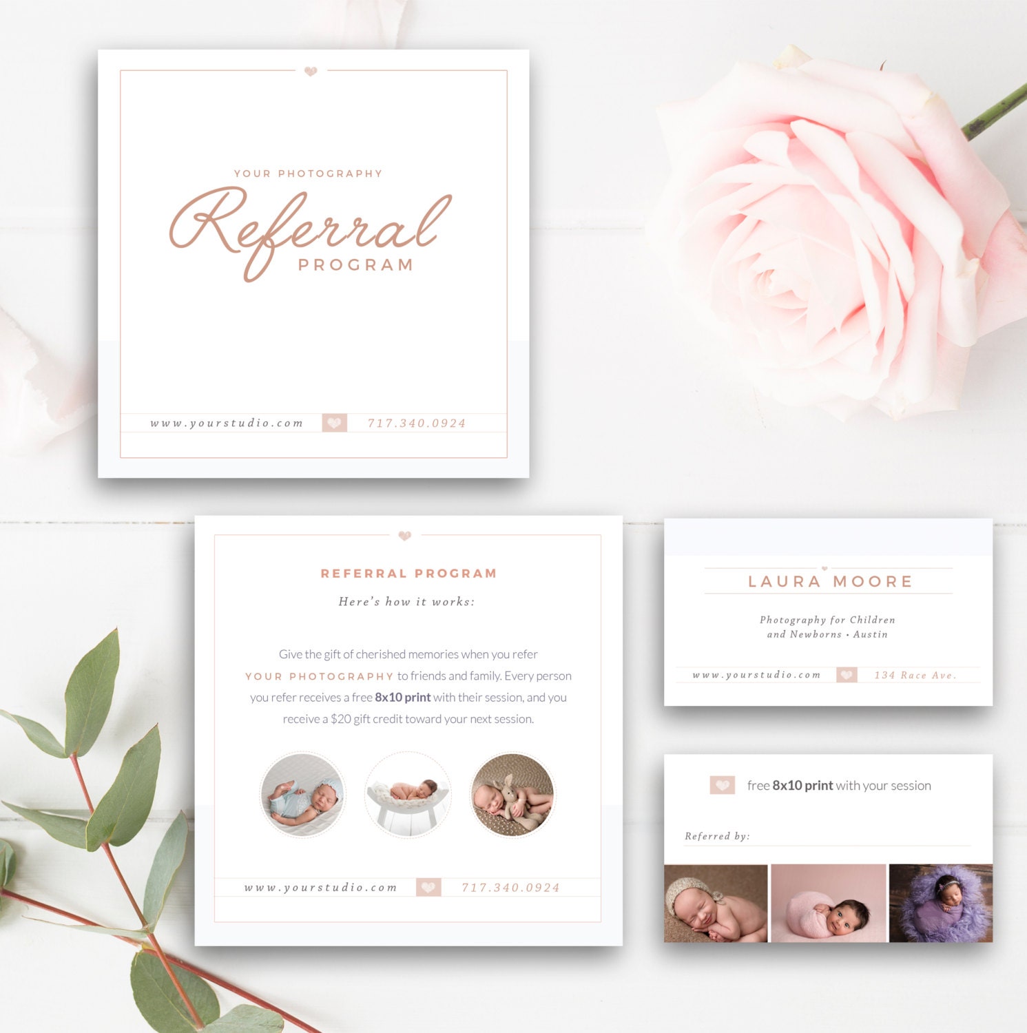 Photography Referral Card Photoshop Template Referral