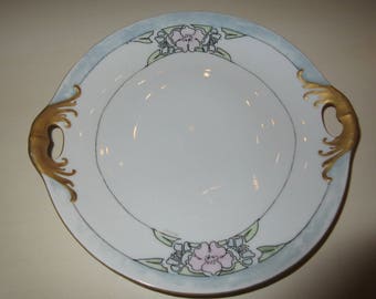 VINTAGE HAND PAINTED Plate with Handles