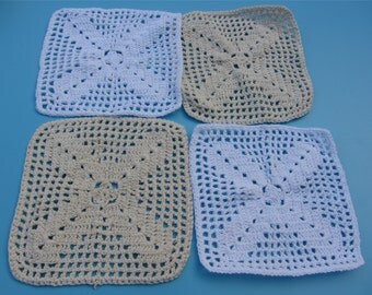 5pcs Cotton Crochet applique,13cm*13cm square applique