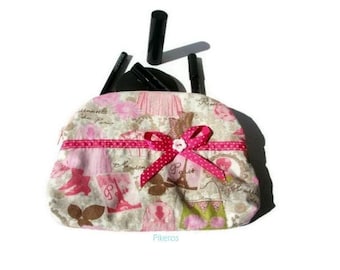 Trousse beautycase Pochette Clutch flower linen Fabric 027