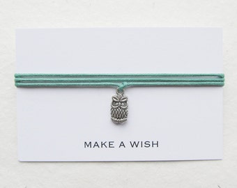 Wish bracelet, make a wish bracelet, friendship bracelet, owl bracelet, W33