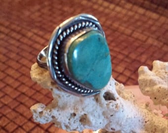 Sterling silver native American turquoise ring