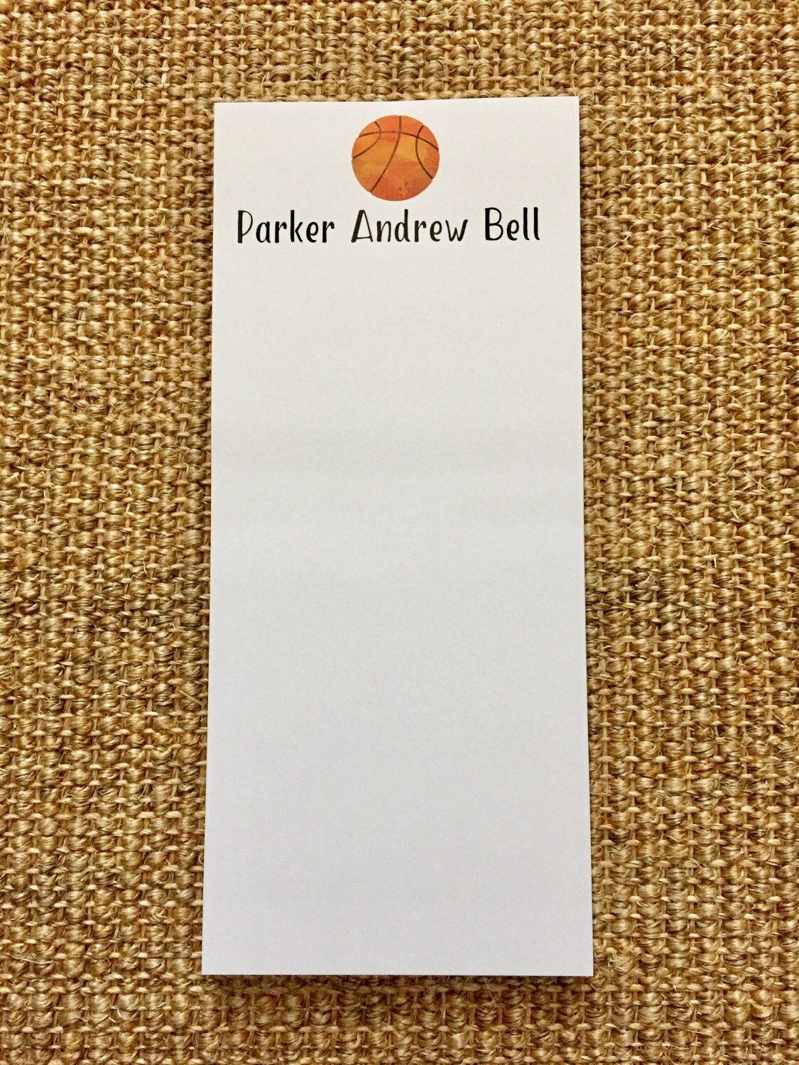 Basketball Notepad Sports Notes Personalized Custom