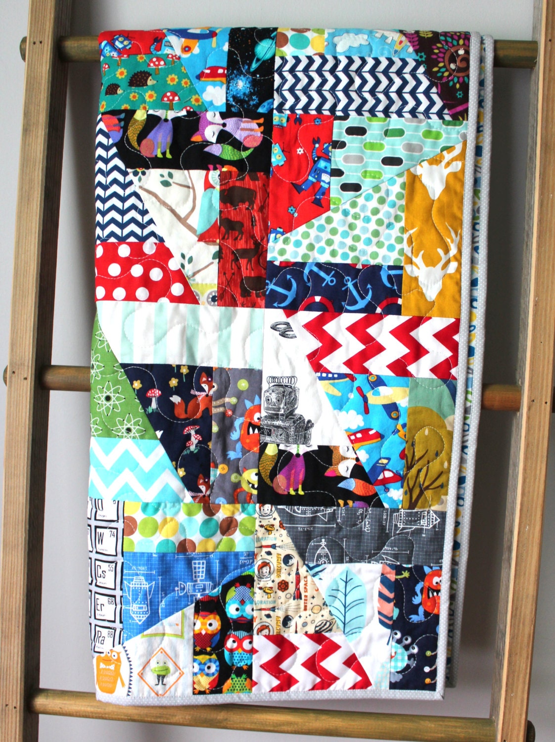 I Spy Quilt Colorful Baby QuiltBaby Boy Quilt Unique Baby