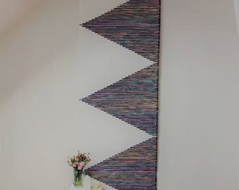 Large woven Geometric wall hanging, Woven wall hanging, wall tapestries, Macrame wall hanging, Woven wall decor, Geometric pattern, Art