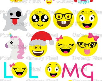 Emoji's Designs Svg cutting file, unicorn svg, cute emojis svg, DXF, PNG Cricut Design Space, Silhouette Studio,Digital Cut Files