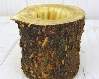 Hackberry Wood Pencil Holder, Pen Holder, Office Decor, Wood Desk Organizer, Pencil Cup, Desk Accessory, Teacher Gift, Rustic Décor