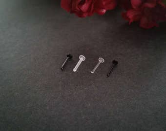 Bio Flex Nose Ring Retainer, 20 gauge Nose Bone, 18g Nose Stud, allergy free body jewelry, bioflex piercing, hypoallergenic, #1000-29-31