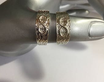 Sterling Silver Infinity Wedding Band set size 8 and 11