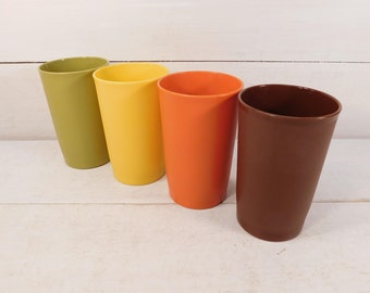 Vintage Set of 4 Tupperware Tumblers, Drinking Glasses, Tupperware Cups