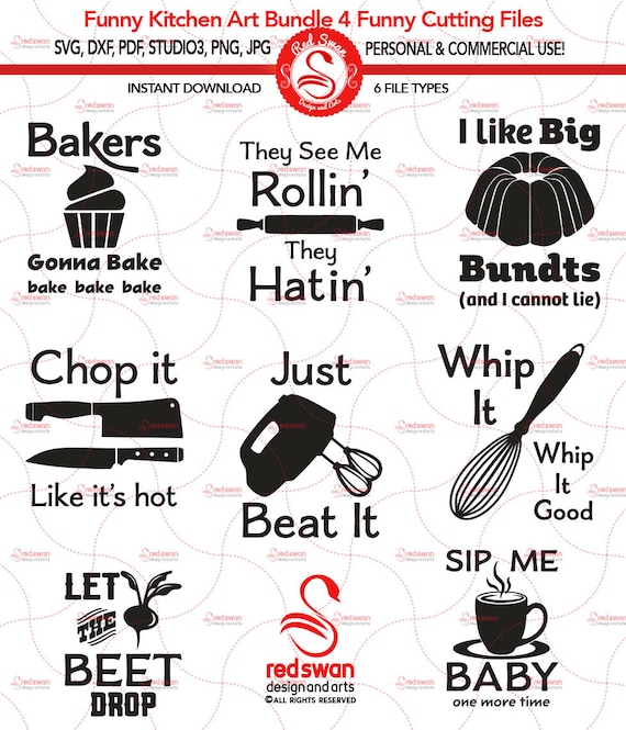 Download 8 Funny Kitchen Art Rap Pop Song Bundle Cuttable Files SVG