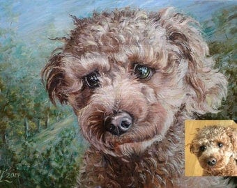 Custom pet portrait custom portrait painting Commission dog portrait from photo Original oil painting impressionist Art commission painting