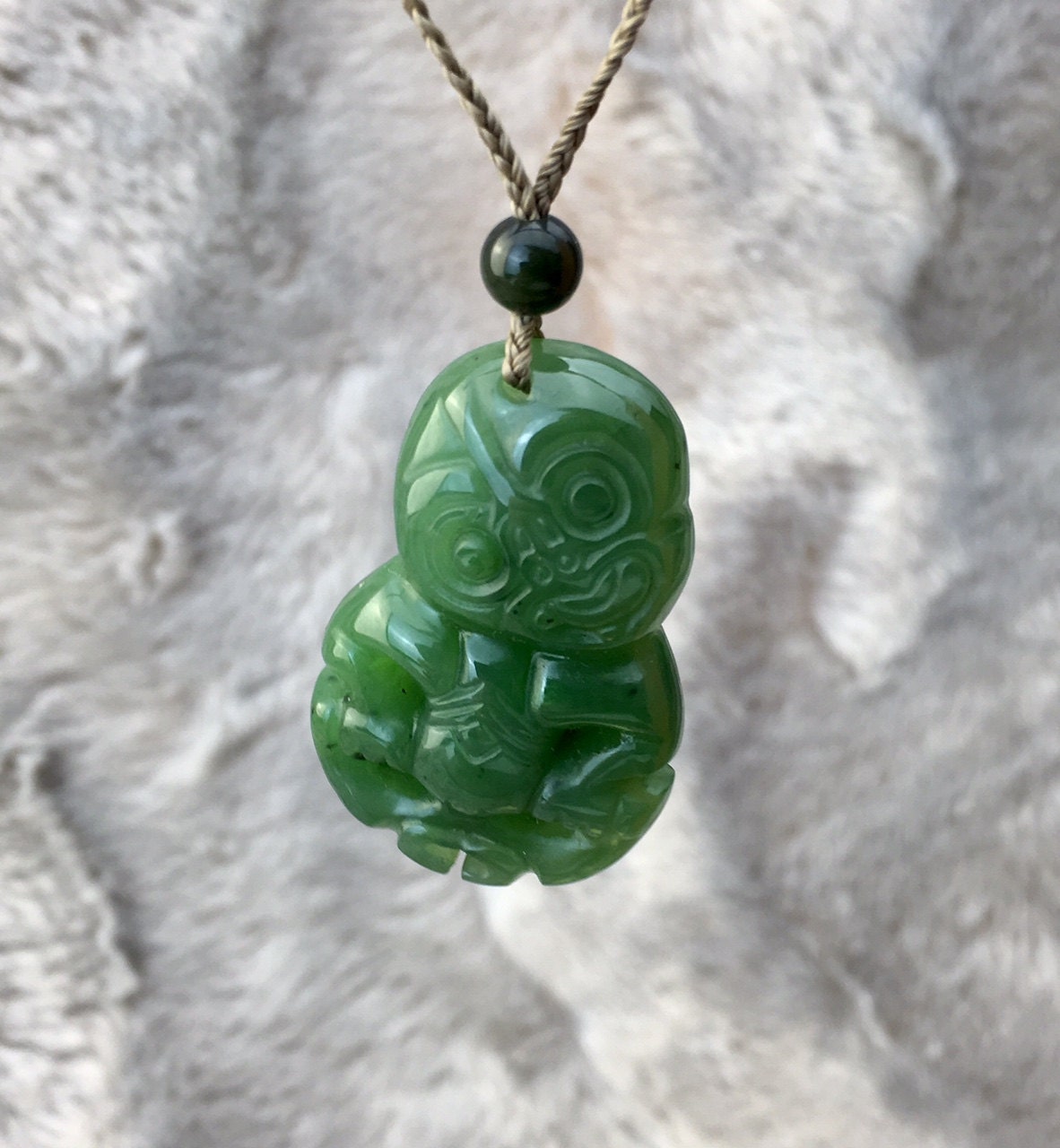 Canadian Nephrite Jade Tiki Pendant 2 Sizes Jade Necklace