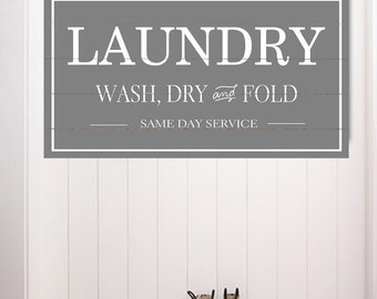 Laundry Sign Fixer Upper Sign Shiplap Sign Gift for Her Laundry Signs for Home Decor Farmhouse Decor Canvas Room Wash Dry and Fold Vintage
