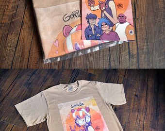 Gorillaz Uni-sex T-shirts, Sand T-shirts, Black T-shirts, Band Shirts, Free Art Print and Sticker included