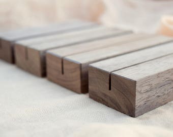 Wood Table Number Holders Set| Walnut Wood Wedding table number holders | Wedding sign holder | wood table number stand | wedding sign stand