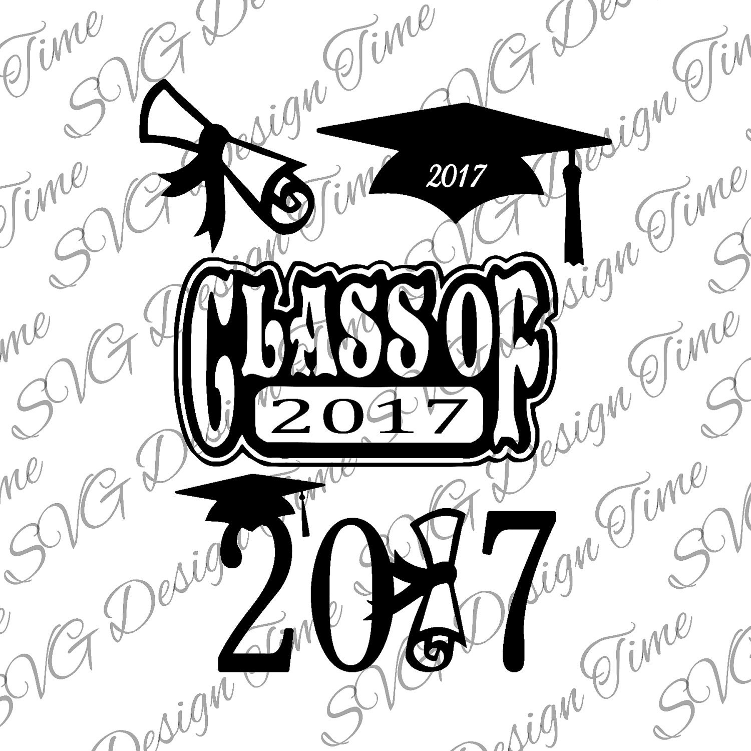 Graduation SVG Class of 2017 SVG Silhouette Cut File