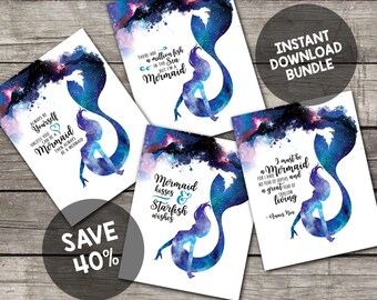 Mermaid Wall Art Printable I must be a Mermaid quote