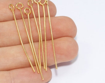 Eye Pin, 40mm ,20Ga, Gold Tone Eye Pins, sku/BKT19