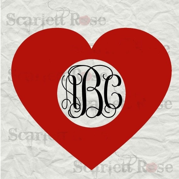 Download Monogram Valentines Day Heart SVG cutting file clipart in svg