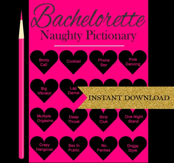 Dirty Pictionary Bachelorette Party Games Printable Hen