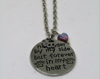 Pet Loss Necklace, Pet Memory Necklace, Stamped Jewellery, Stamped Necklace, Pet Loss Quote Necklace, Keepsake Memory Pet Necklace
