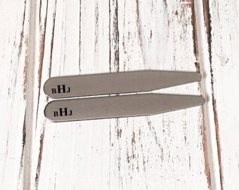 Monogram Collar Stays Gift / Personalized Collar Stays, Gift for Him, Groomsmen, Wedding Party, Monogram Collar Stays, Gift for Men
