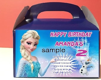 Qty 4 Favor Boxes, Frozen Party Candy Favor Goody Boxes