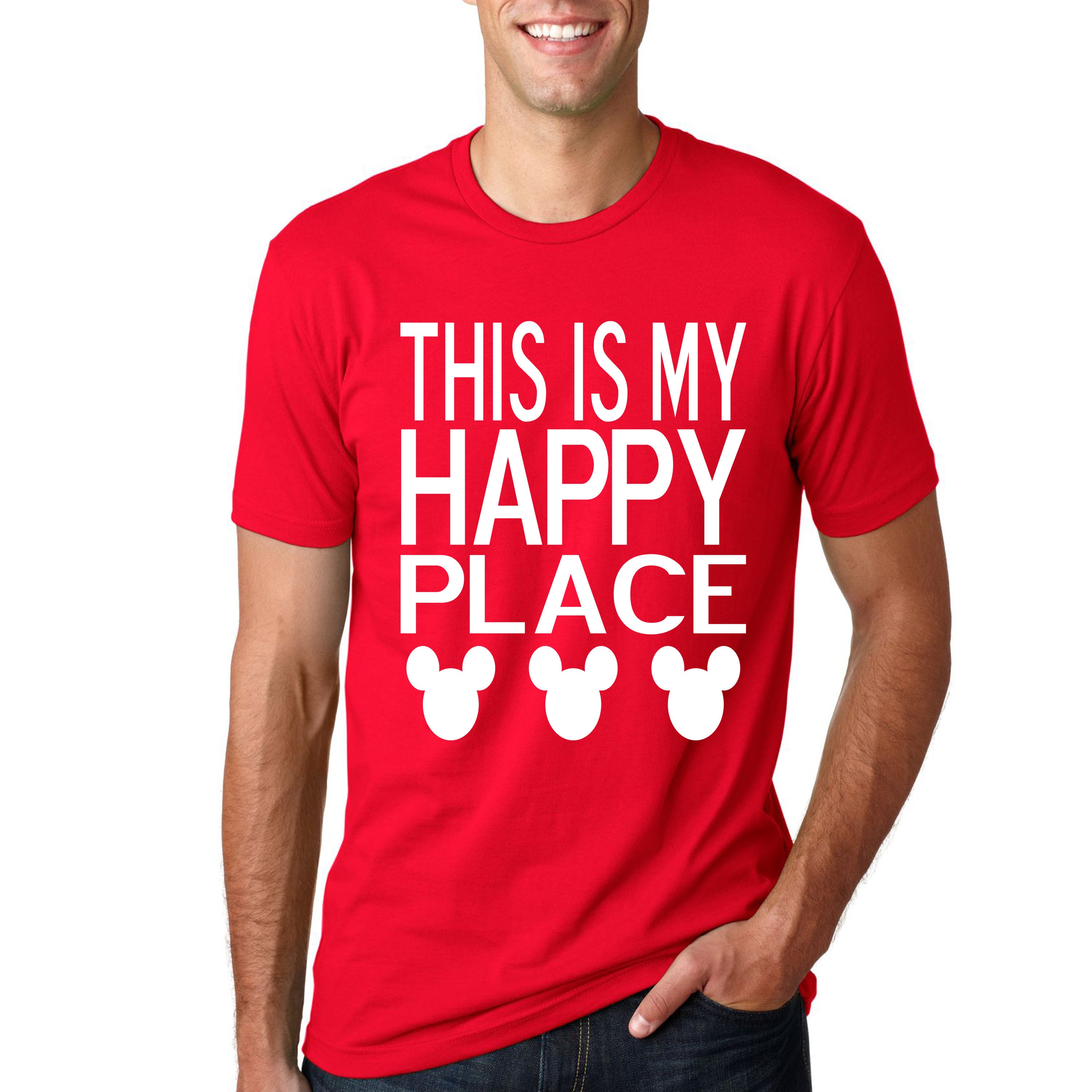 Disney Men's Shirt This is My Happy Place Funny Mickey
