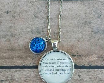 Ravenclaw Sorting Hat Necklace/ Harry Potter Jewelry/ Harry Potter Necklace/ Harry Potter Birthday Gift/ Bridal Party Gifts/ Gifts for Her