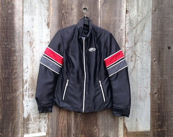 Alpine Stars Motorcycle Jacket, Vintage Motorcycle Jacket, Padded Motorcycle Jacket, Striped Moto Jacket, Heavy Motorcycle Jacket
