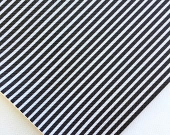 Black and White Striped Faux Leather Fabric | Faux Leather Fabric Sheets | Faux Leather Fabric | Faux Leather | DIY Leather Bows | DIY Bows