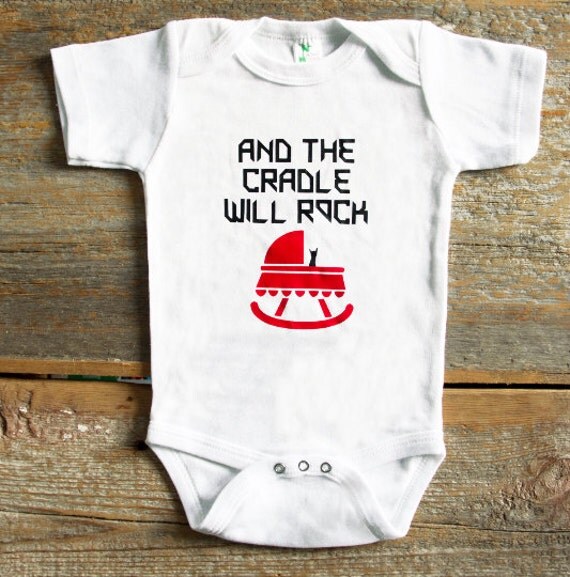 Cradle Rock Baby Onesie Rock n Roll Baby by JukeboxBabyClothing