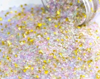 Unicorn Dust Fancy Glitter Sugar Crystals, Edible Glitter, Pastel Sugar Crystals, Edible Gold Glitter, Chunky Sugar, Cotton Candy Sugar