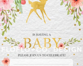 Bambi invitation Etsy