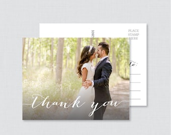Printable OR Printed Photo Thank You Postcards - Picture Thank You Postcards for Wedding - Photo Thank You Cards with Picture 0004