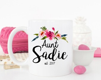 Aunt Mug, Aunt Gift, Gift for Aunt, Pregnancy Reveal, Coffee Mug, Aunt Coffee Mug, New Aunt Gift, Personalized Mug, Aunt to be, Auntie Mug