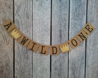 Where the wild things are first birthday banner, one birthday banner, first birthday sign, a wild one banner, wild one birthday, baby shower